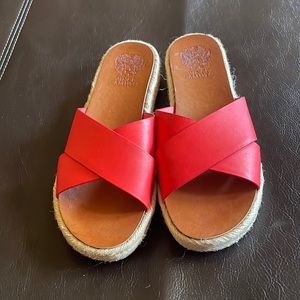 Red Vince Camuto slides
